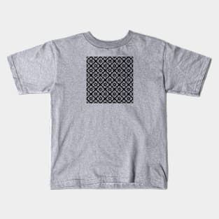 Geometric Flowers - Black Kids T-Shirt